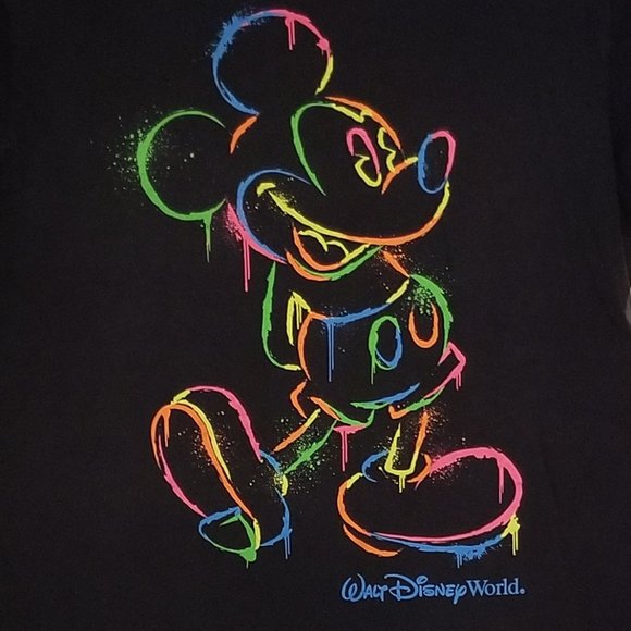 Official Disneyworld Black Mickey Mouse Tee, unisex size Medium - Picture 2 of 6